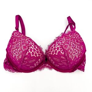 Victoria's Secret Magenta Lace Bombshell Push-Up Bra